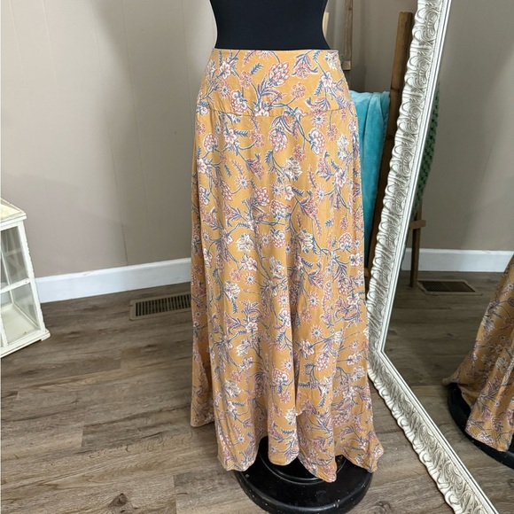 Japna • Boho Floral Faux Wrap Maxi Skirt - Picture 1 of 9